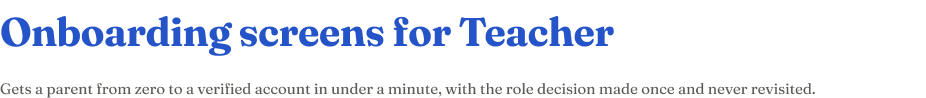 Onboarding screens for Teacher